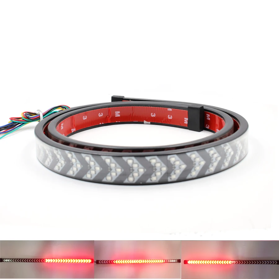 

60cm Arrow Style braking Tail light strip Flowing Turn Signal Double Flash 180 LED Reverse Running Waterproof