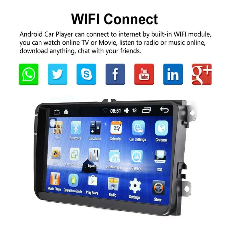 9 дюймовый Volkswagen специализированный Android Quad core 6 0 Автомобильный мультимедийный WI