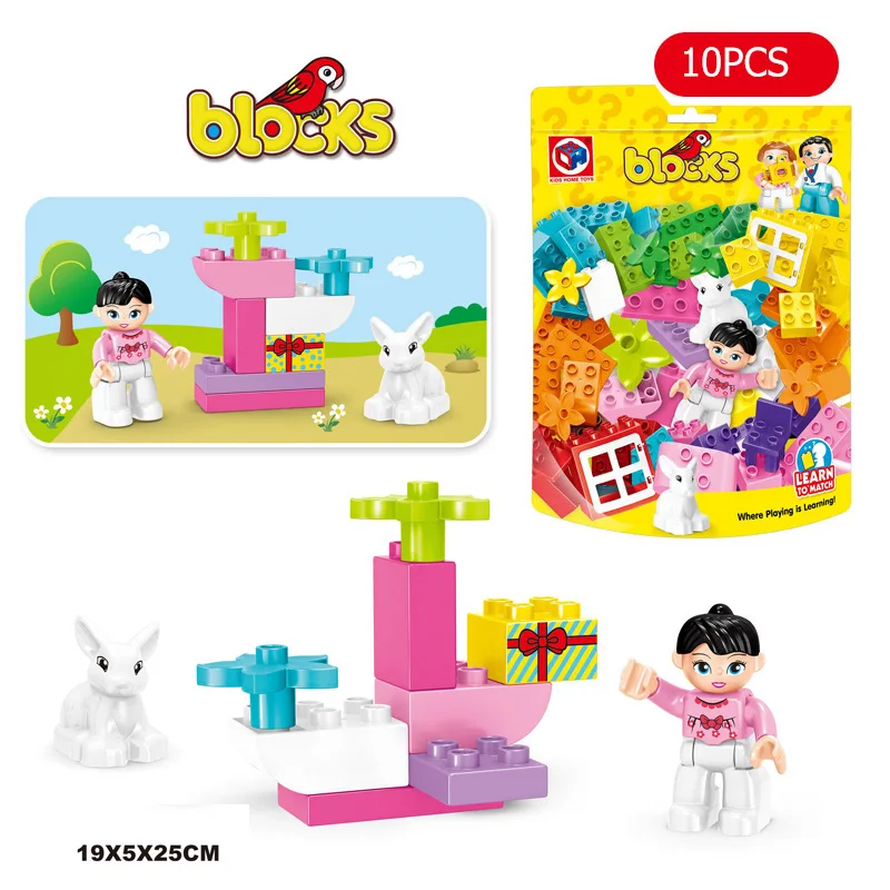 Детские брендовые строительные блоки совместимые с Legoingly Duplos животные ферма