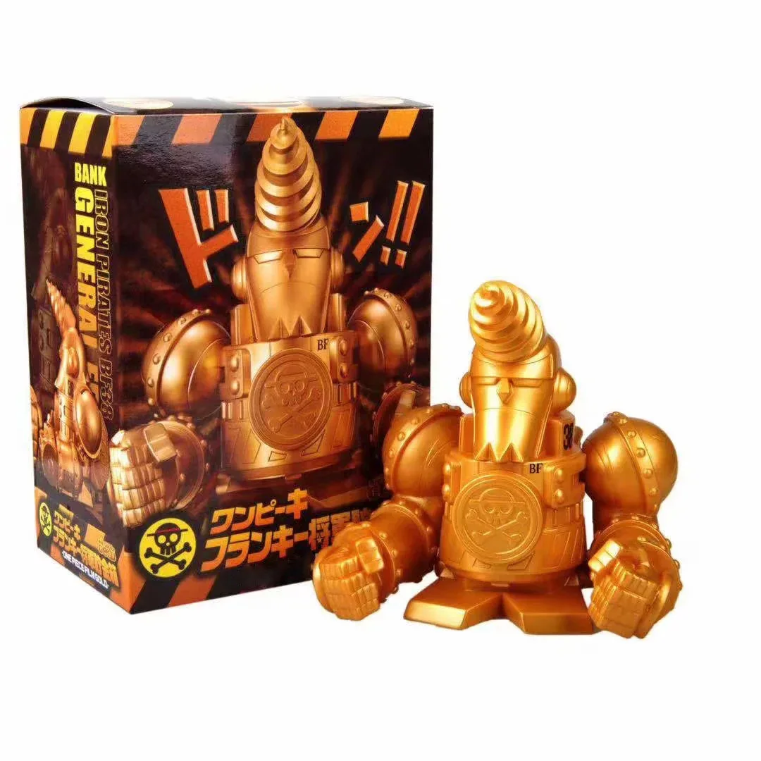 Новая Аниме One Piece Gold Franky окрашенная фигурка Коллекционная модель копилка игрушка