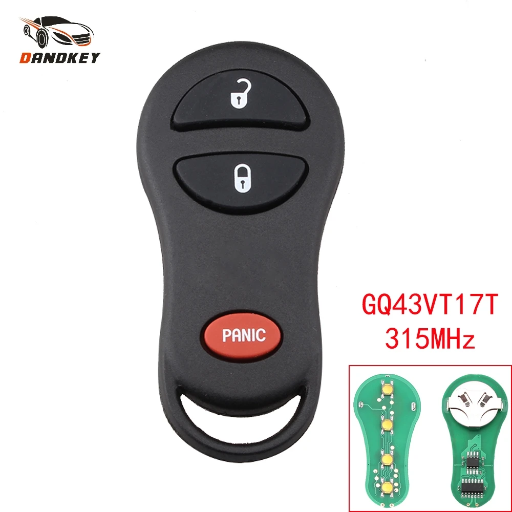 Dandkey 2 + 1 3 кнопки брелок кармашек для Chrysler Jeep Dodge Town Grand кантри караван Cherokee GQ43VT17T