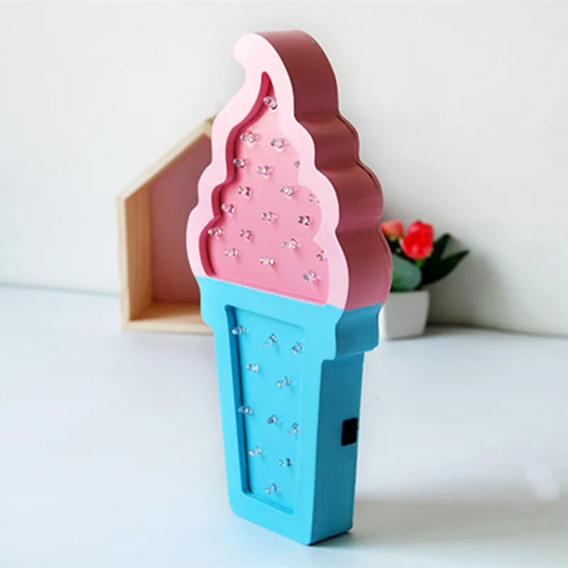 Новые Фигурки светодиодный ночник МДФ скандинавские ремесла Бабочка мороженое