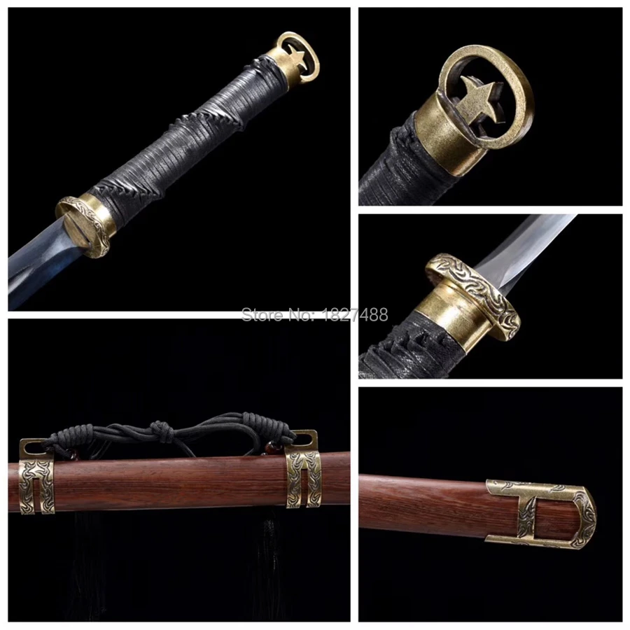 Азиатский меч сабля Katana Full Tang 1095 двойной край из углеродистой стали очень острый