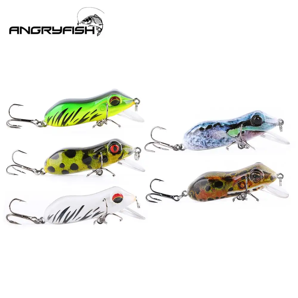 Angryfish 65 мм 10 г Crankbait приманка для рыбалки Воблер приманки Ray Frog черная рыба кальмар