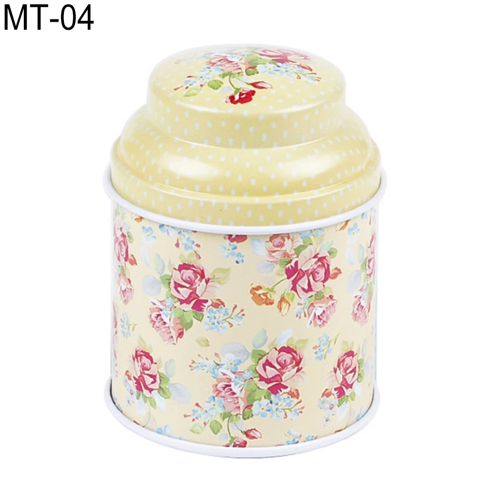 Vintage Flowers Cylinder Mini Tin Case Candy Tea Package Container Storage Box | Дом и сад