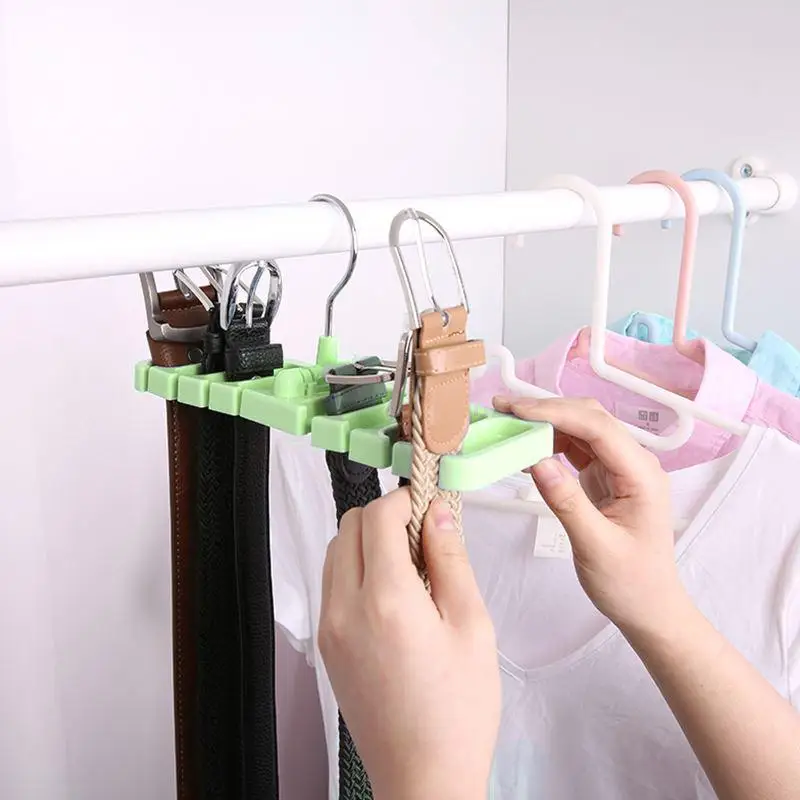 Ties Belt Organizer Hanger Rotating Clips Holder Rectangle Tie etc. Storage Rack Space 1 Piece Saver | Дом и сад