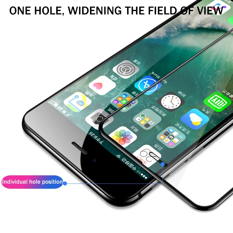 3D полное покрытие Защитное стекло для iphone 6 7 8 S Plus X flim 8x6 защита экрана закаленное