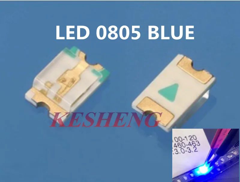SMD 0805 Синий 100 шт. супер яркие светодиодный ные лампы Диоды ОД диоды 3 0 4 нм 80 120mcd в
