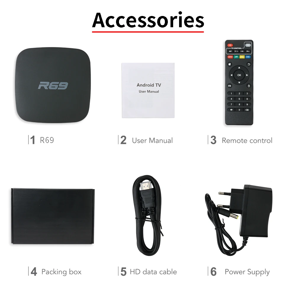 R69 Android 7 1 Smart Tv Box Allwinner H3 Quad core 2 4 г 1g8g добавить 2g16g Wi Fi Декодер каналов кабельного