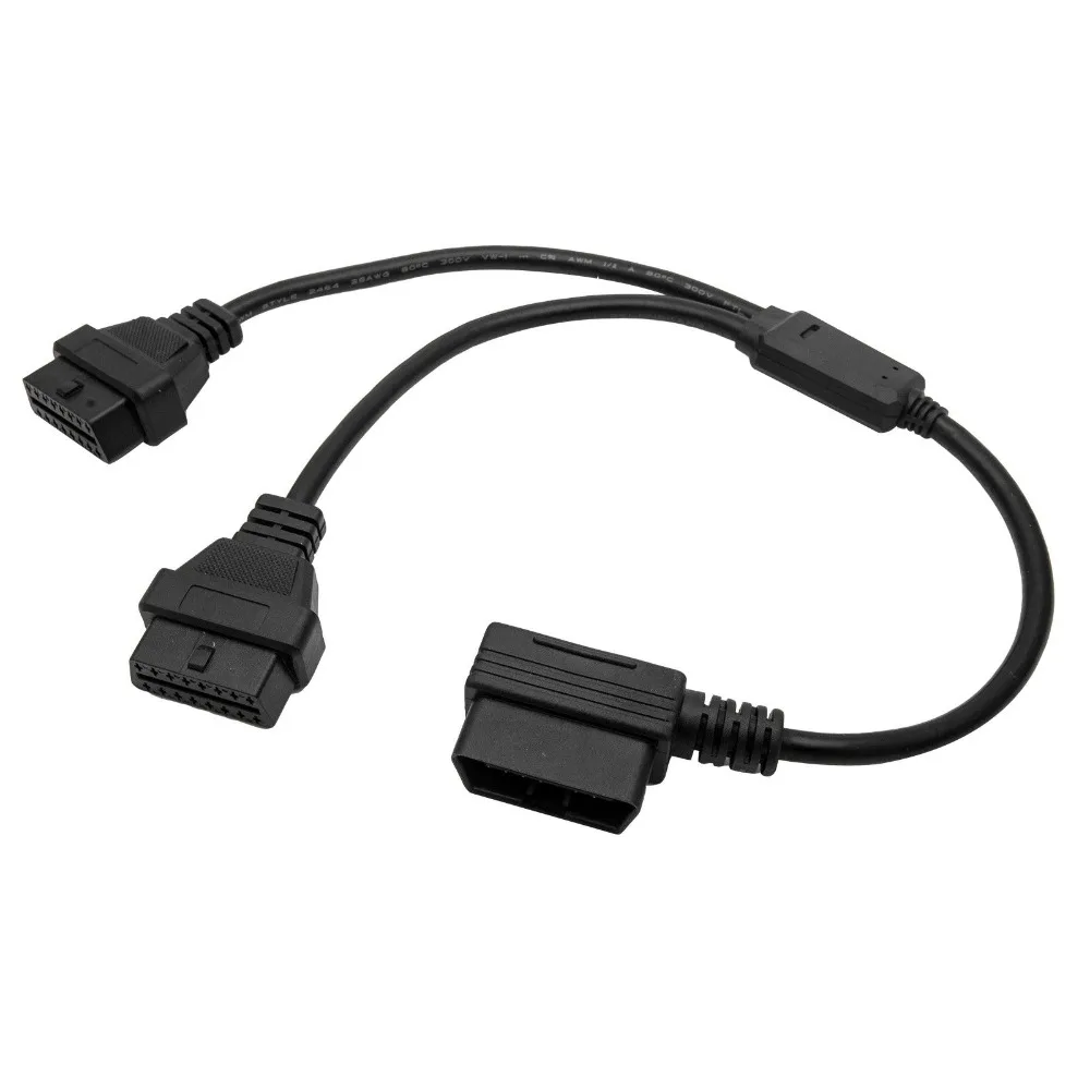 OBD2 OBDII 16 pin сплиттер диагностический инструмент адаптер папа к двойному гнезду Y