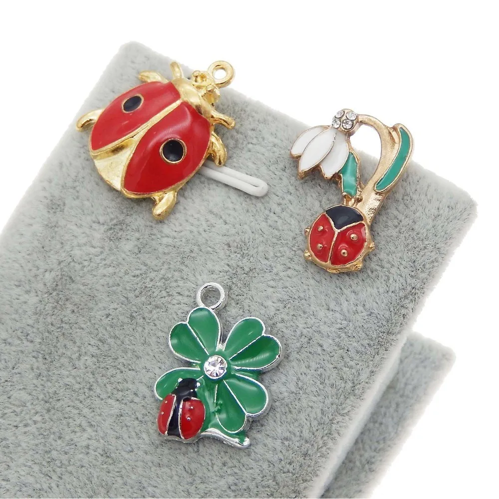 6 шт. детские ювелирные изделия с эмалью божьей коровкой|Шармы| |