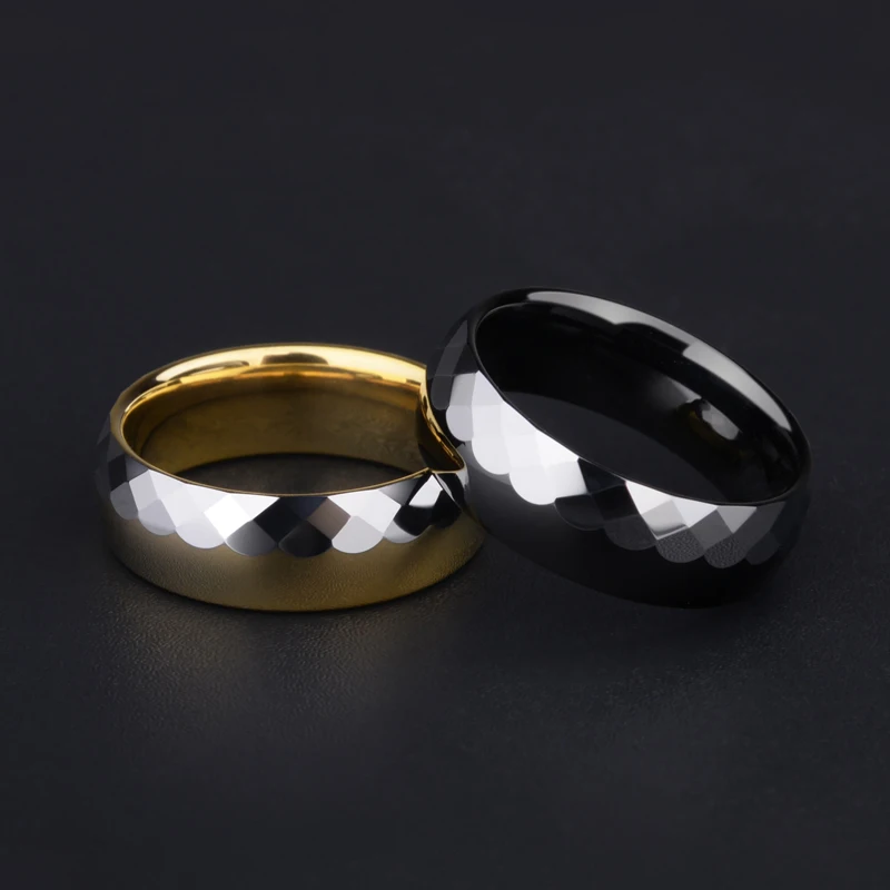 Engagement Ring, 7mm Width Half High Polished Half Prism Design Tungsten Casual for Women Men, Customized, Free Shipping free shipping 20 holes hole size 1 10 3 00mm half round shape draw plate jewelry tungsten drawplates