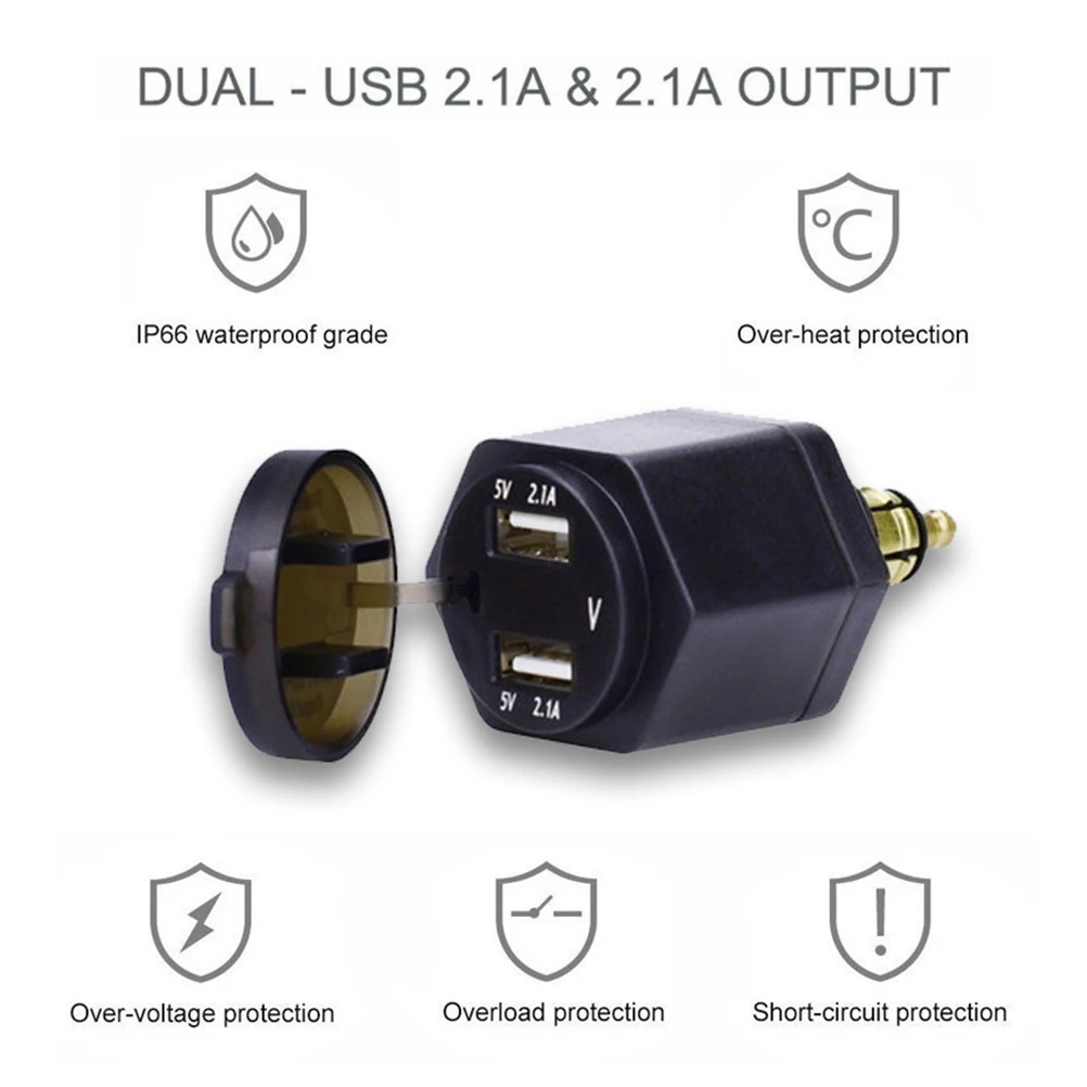 Адаптер зарядного устройства с двойным USB Автомобильное зарядное устройство