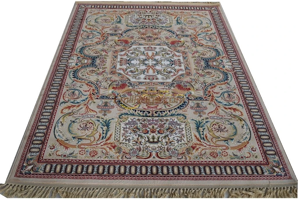 

Вискоза, французский ковер, около 5,3 'X 7,6', толстый плюшевый ковер, сделанный на заказ 6all invorygc161savyg28