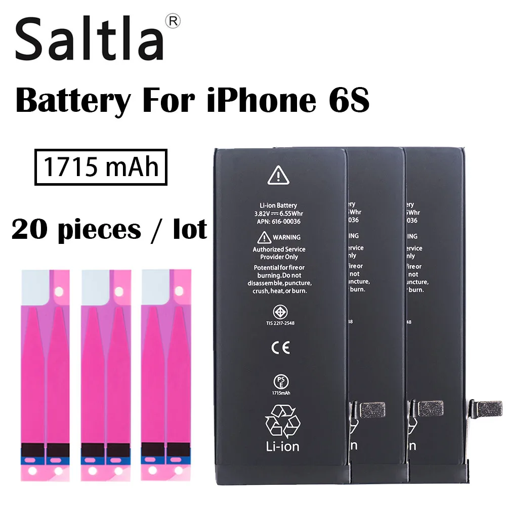 Saltla оригинальный Батарея для iPhone6S 20 шт./лот реальные Ёмкость 1715 мАч Новый 6 S