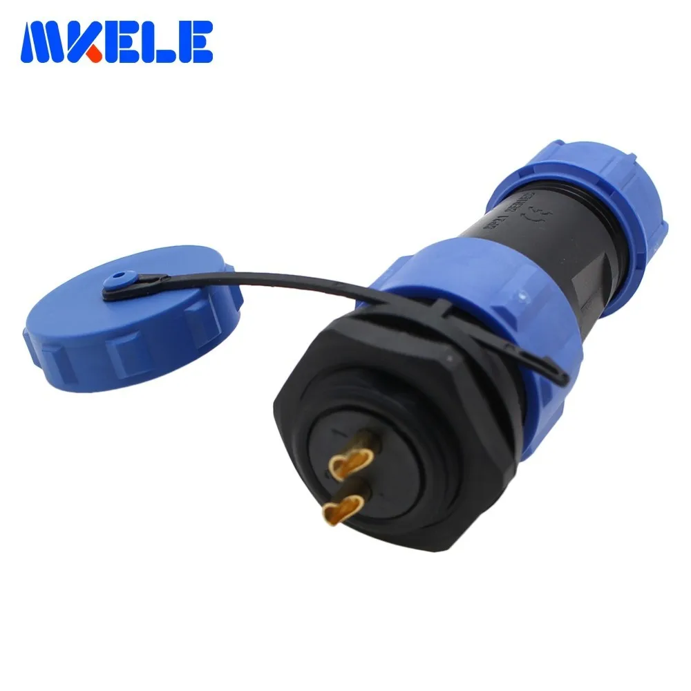 

2 Pin IP68 Waterproof Connector Diameter 21mm Rear Socket Nut Aviation Plug SP21 Suitable For 8-12mm Cable Conversion Plug