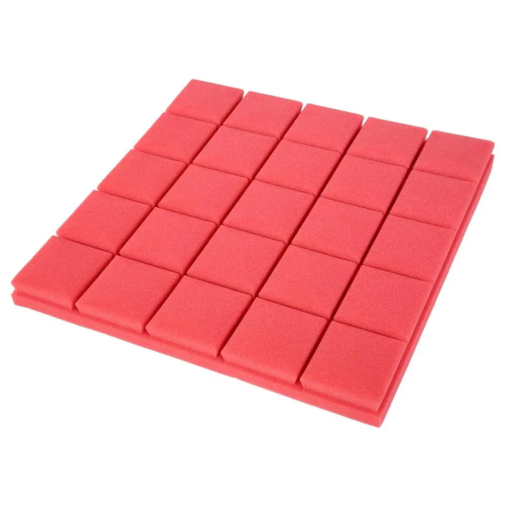 50*50*5cm 6Pcs Checkered shape Sound-Absorbing Soundproofing Cotton Foam Acoustic Panels | Обустройство дома