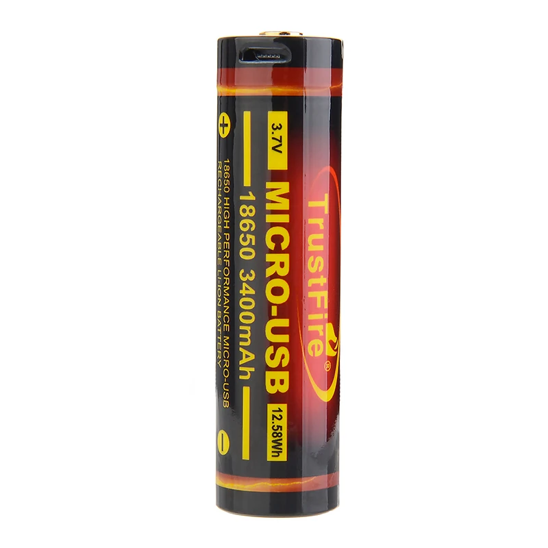 TrustFire 18650 MICRO-USB 3400 мАч перезаряжаемая литиевая батарея Передняя Защитная панель |