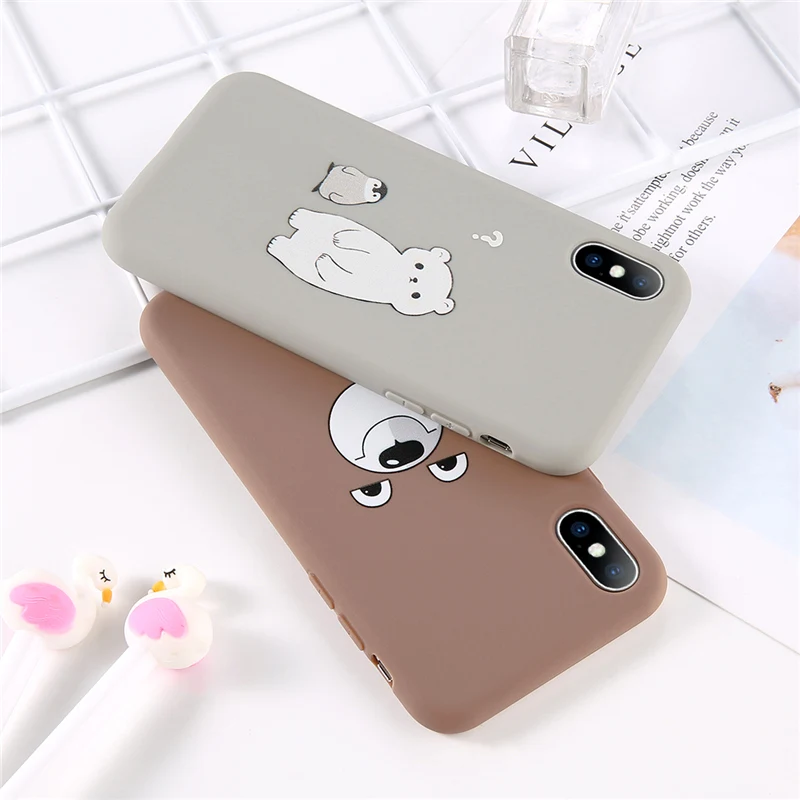 Lovebay Телефон чехол для iPhone 6 6s 7 8 Plus X XR XS Max Модный милый мультфильм Медведь Кролик