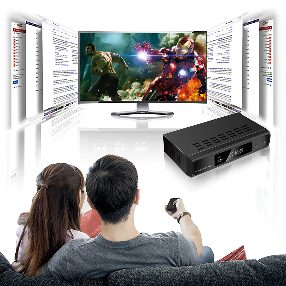 ТВ тюнер Kebidu DVB T/DVB T2 цифровой HD спутниковый ресивер HDMI CVBS 1080P H.264|Спутниковое ТВ| |