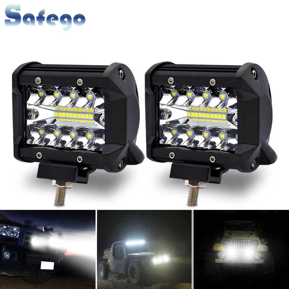 Safego 4 дюйма 60 Вт Светодиодная панель для работы 4x4 противотуманных фар точечный