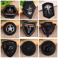 fashion metal leather applique clothing embroidery patch fabric sticker sew on patch craft sewing repair embroidered badges