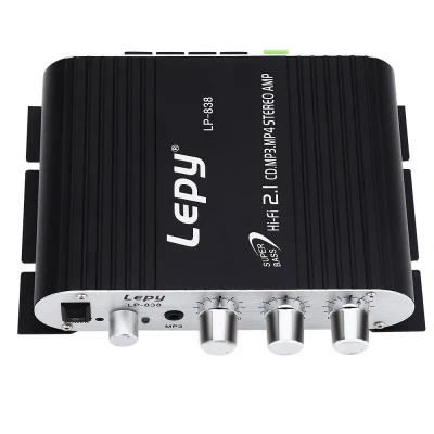 Lepy LP-838 мини-усилитель мощности для автомобиля Hi-Fi MP3 MP4 стерео сабвуфер аудио