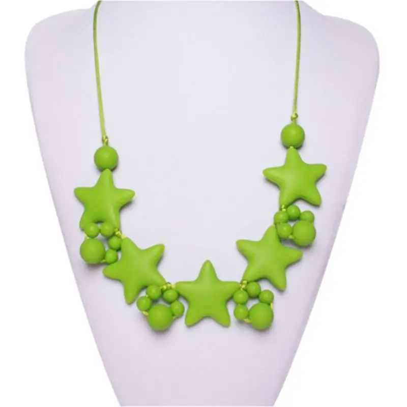 1Pcs Stars Model Baby Teether Toys Mothers Jewelry Food Grade Silicone Teethers Help Grind the Teeth for Newborn | Мать и ребенок