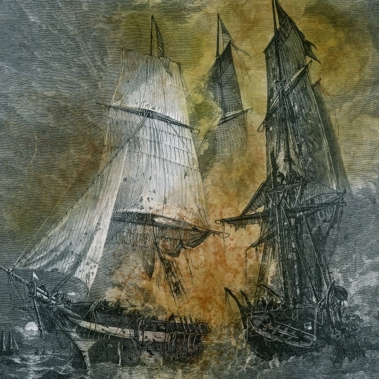 Bon Homme Ричард и серапис 1779 плакат печать по науке источник (24x36)|Таблички знаки| |