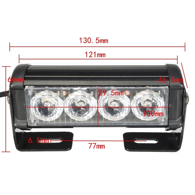 2 шт. 12 В 4LED синий автомобиль стробоскоп аварийная вспышка Предупреждение ющие