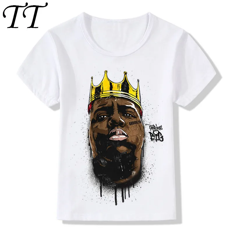 America Hiphop Rock Star Notorious Big Design Children's T-Shirts Kids Biggie Smalls Clothes Boys Girls Casual Tops Tees HKP456 | Детская