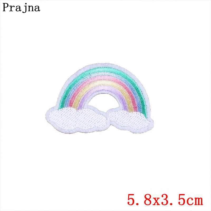 Prajna Iron-On Embroidered Patches Rainbow Patch Sewing Applique For Clothes DIY Stickers Patchwork Accessories Cartoon Badges | Дом и сад