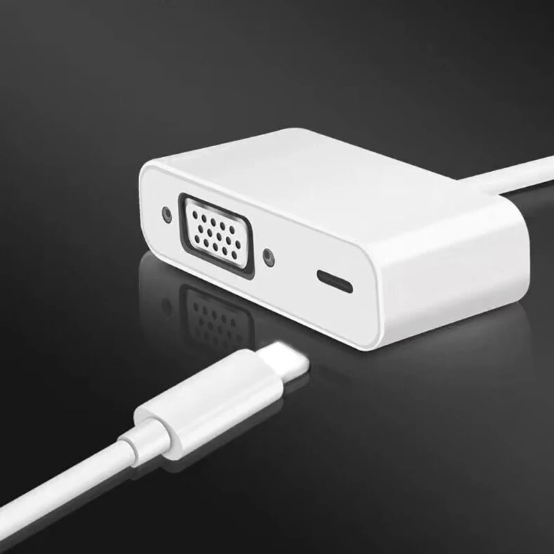 OPQ для iPad iPhone 8Pin интерфейс VGA адаптер 1080p HD видео конвертер iphone5s/6/6 s/7/8/X