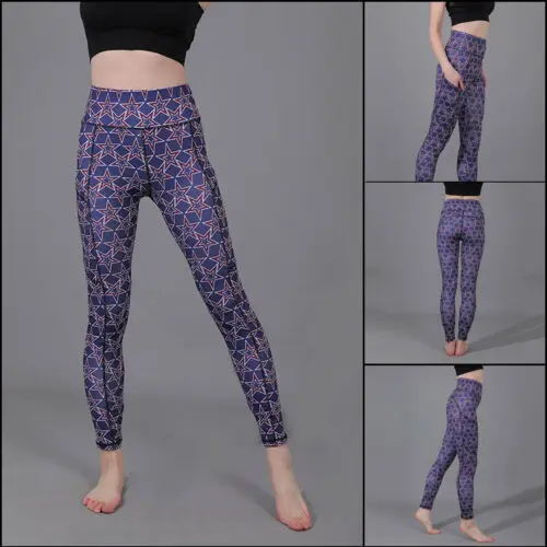

2019 Women High Waist Fitness Pants Legging Push Up Printed Gym Stretch Trousers