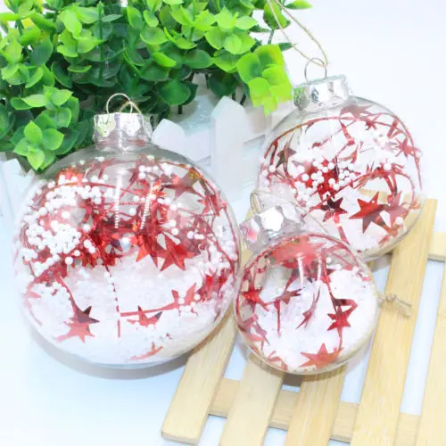 1 шт пластиковые прозрачные шарики DIY Безделушка украшения Декор рождественской