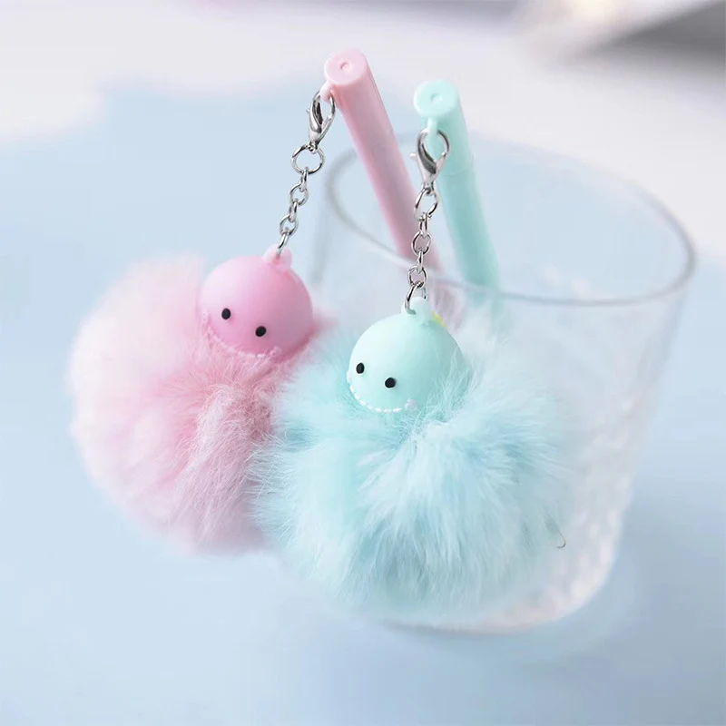 1 шт Kawaii динозавров гелевые ручки милые плюшевые гель подвеска Pens для детей