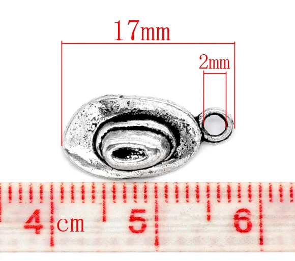 DoreenBeads 50 Серебряный Цвет Очаровательная ковбойская шляпа Подвески 17x8 мм (B10706)