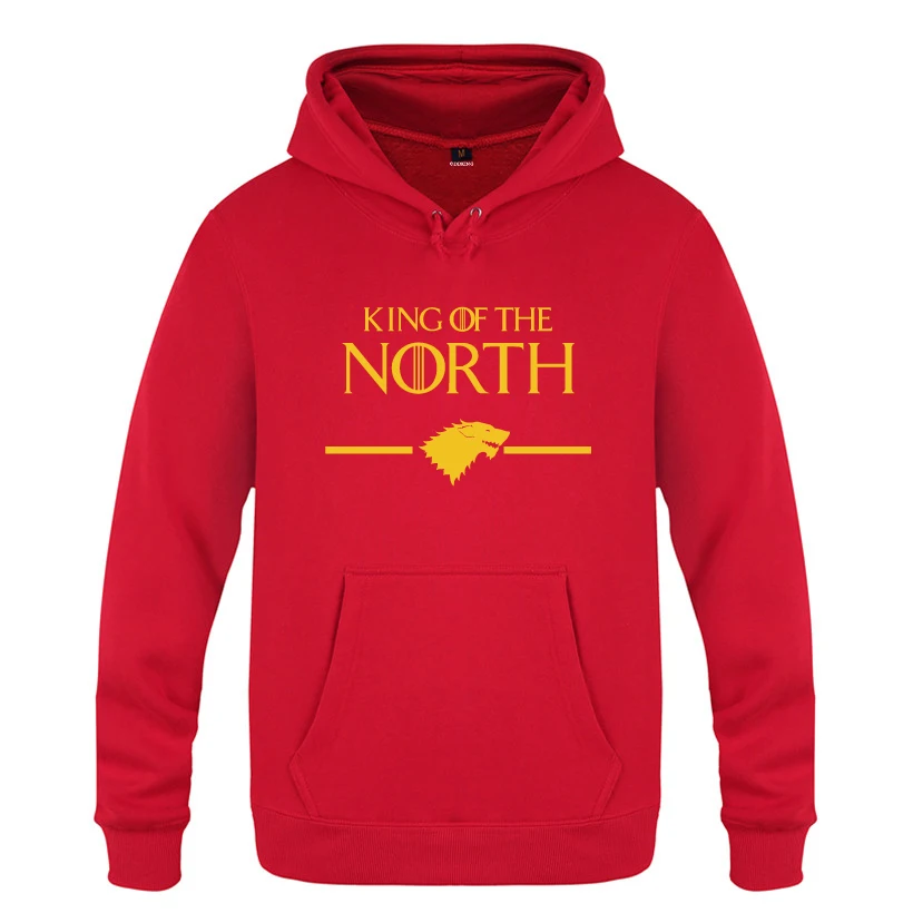 King of The North Stark Игра престолов толстовки для мужчин 2018 пуловер флис с капюшоном |