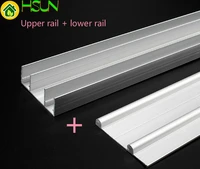 506070cm no grooves aluminum alloy wardrobe moving door track push pull sliding gate double chute guide cabinet wheel track