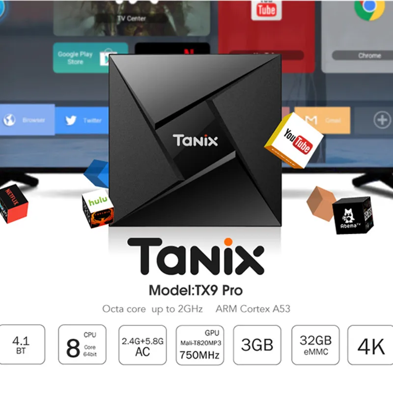 TX9 Pro ТВ Box Android OS 7 1 3G RAM 32G ROM Amlogic S912 2 0 GHz Octa Core BT4.1 1000 M сетевой медиаплеер PK X96mini