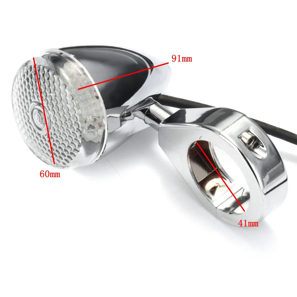 

Pair Motorcycle LED Turn Signal Light Indicator Lamps Amber 41mm Fork Clamp For Harley Davidson Softail