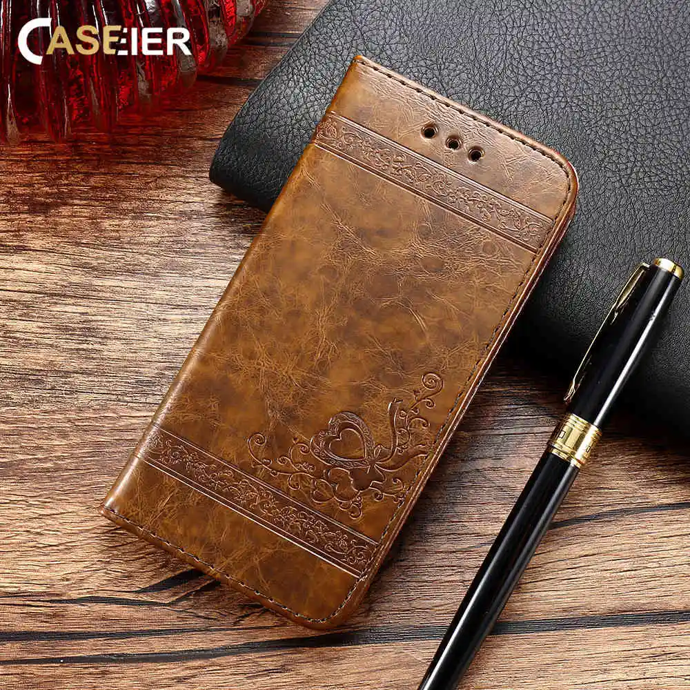 CASEIER кожаный чехол для телефона Samsung Note 9 8 S8 S9 Plus с отделением карт Galaxy Ретро