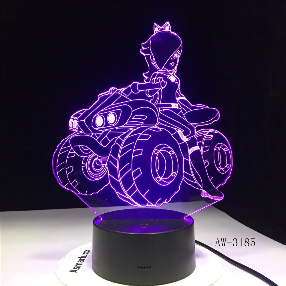Аниме девушка 3D ночник LED Дистанционное Сенсорное освещение настольная лампа 7