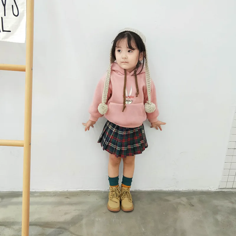 

Ruched Plaid Girls Skirt Spring Autumn Kids Clothing Children's Clothes