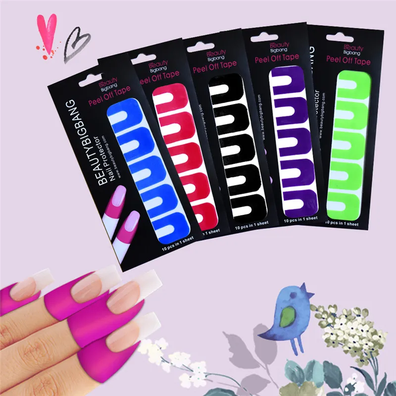 BeautyBigBang 1 лист/10 шт новая отшелушивающая лента для дизайна ногтей Наклейка краски