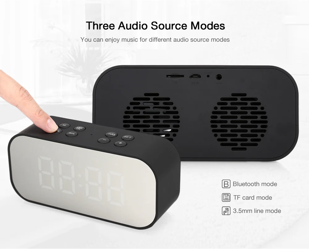 Новый AEC BT501 Мини цифровой будильник беспроводной Bluetooth стерео динамик Колонка