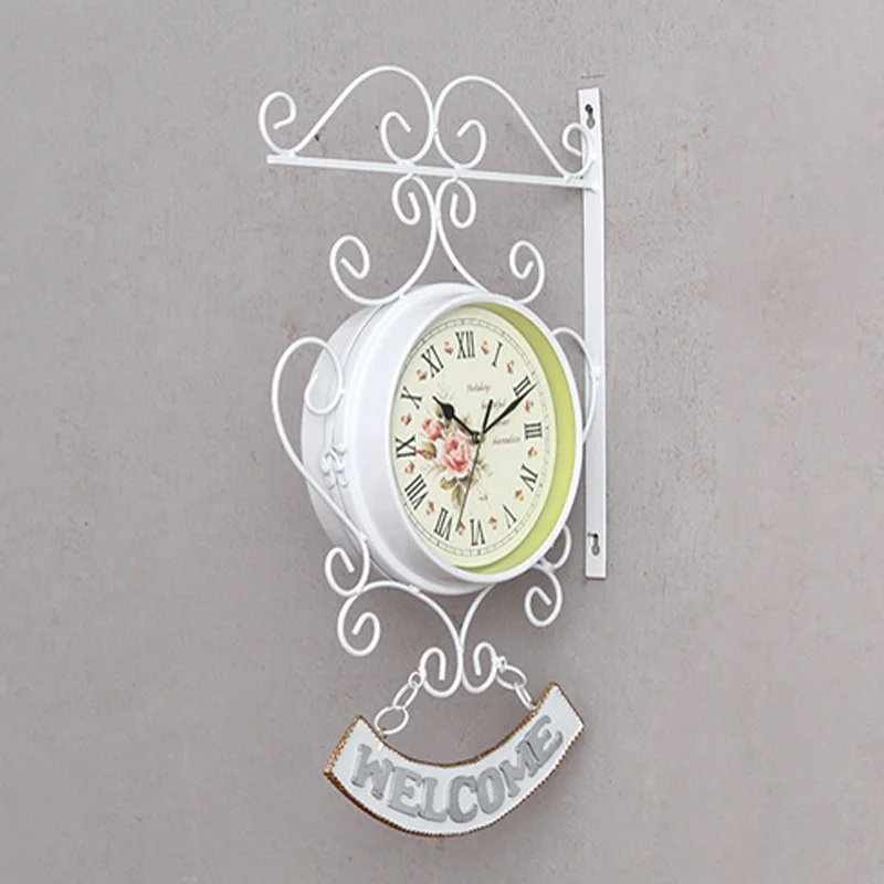 Напольные двойные настенные часы с петушком и колокольчиком reloj de pared Garden Outside Bracket