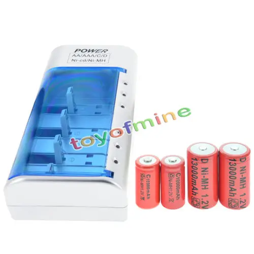 2x C размер 10000mAh + D 13000mAh 1 2 V Ni MH аккумуляторная батарея зарядное