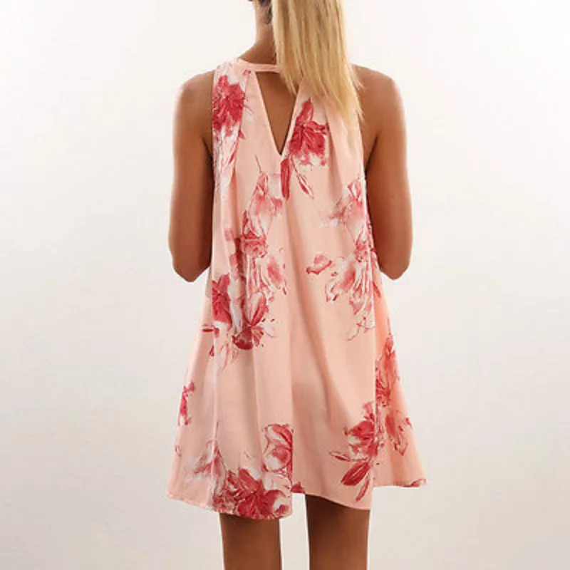2018 Summer Women Printed Dresses Floral Sleeveless Bodycon Casual Dress Mini Outwear | Женская одежда