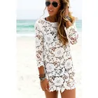 US женское кружевное вязаное бикини с кисточками, накидка, Пляжное платье, купальник, купальный костюм, пляжная одежда